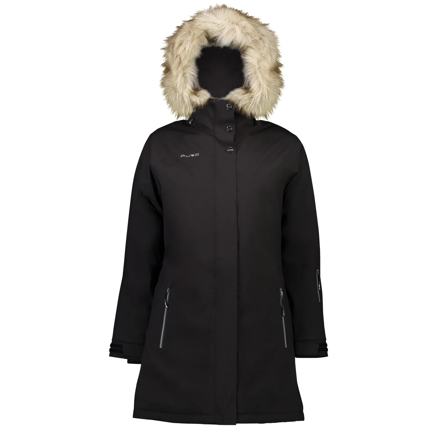 Snowboard jacket with fur hood best sale